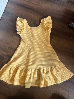 Janie and Jack girls size 8 yellow knit dress